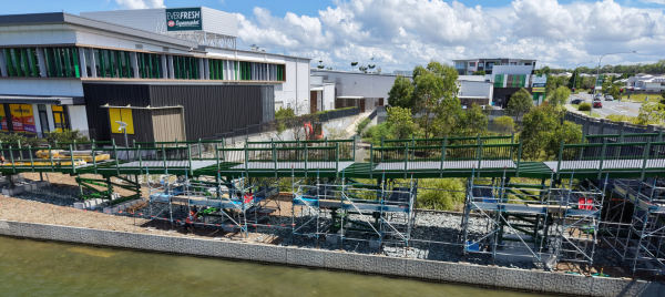 Capestone Pedestrian shared path during construction in Mango Hill, Queensland.